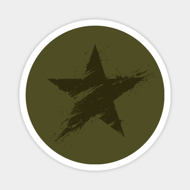 Painted Star - Army Green Magnet by RedStormCloud